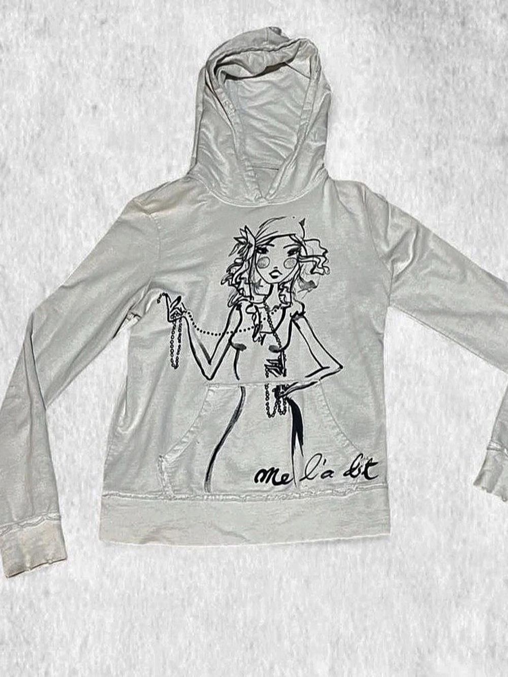 Forever 21 Graphic Hoodie White Size Small